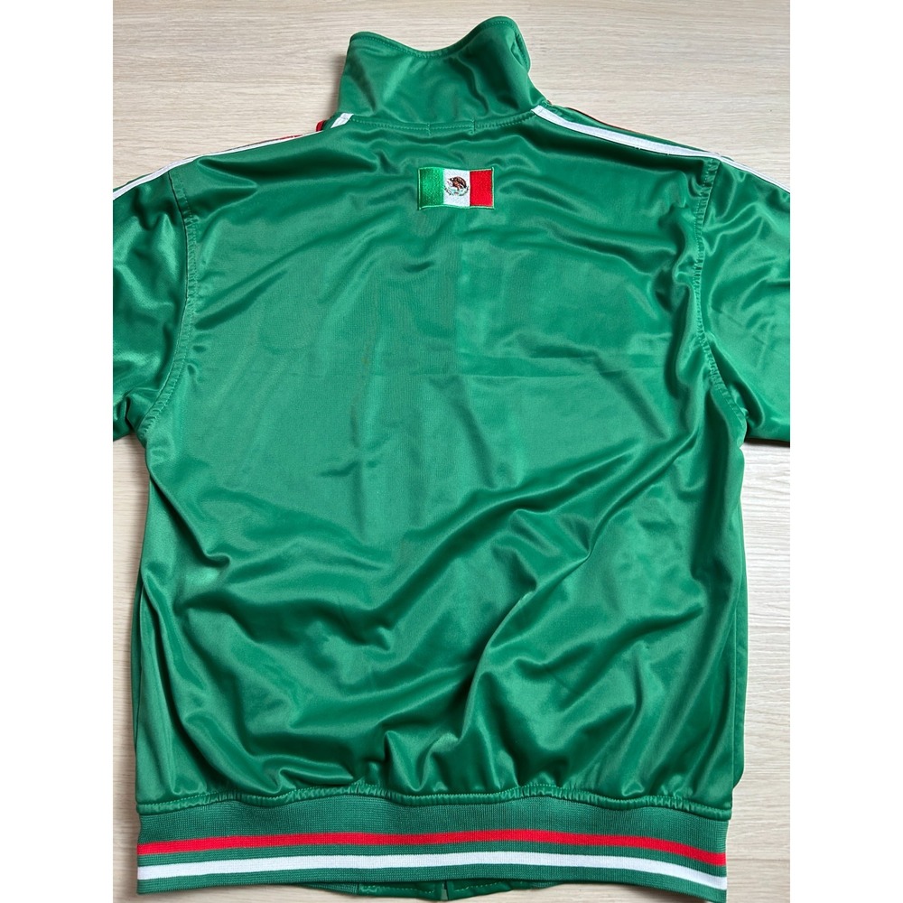 Mexico Track Jacket Mens Large Green Full Zip Soccer Coat Flag Embroidered MJ - Picture 4 of 5